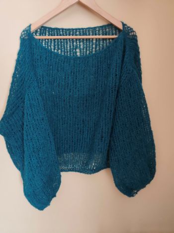 Émera – Hand-knitted Alpaca Pullover | lightweight, mesh pattern