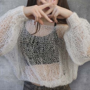 Mohair sweater Erika – hand-knitted