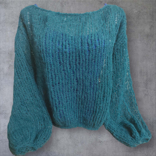 Émera – Hand-knitted Alpaca Pullover | lightweight, mesh pattern