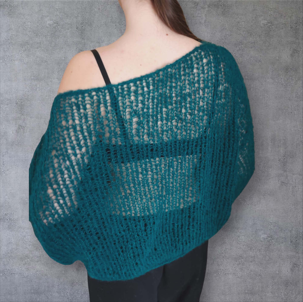 Émera – Hand-knitted Alpaca Pullover | lightweight, mesh pattern